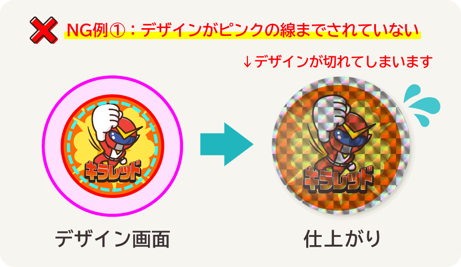 オリジナルホログラム缶バッジのデザインの注意点の画像1